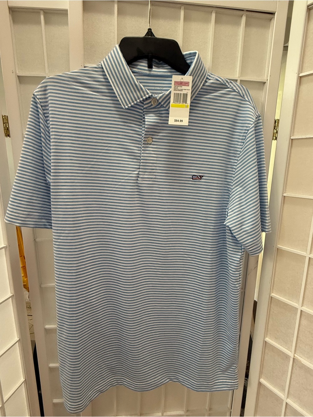 Vineyard Vines Light Blue & White Striped Polo